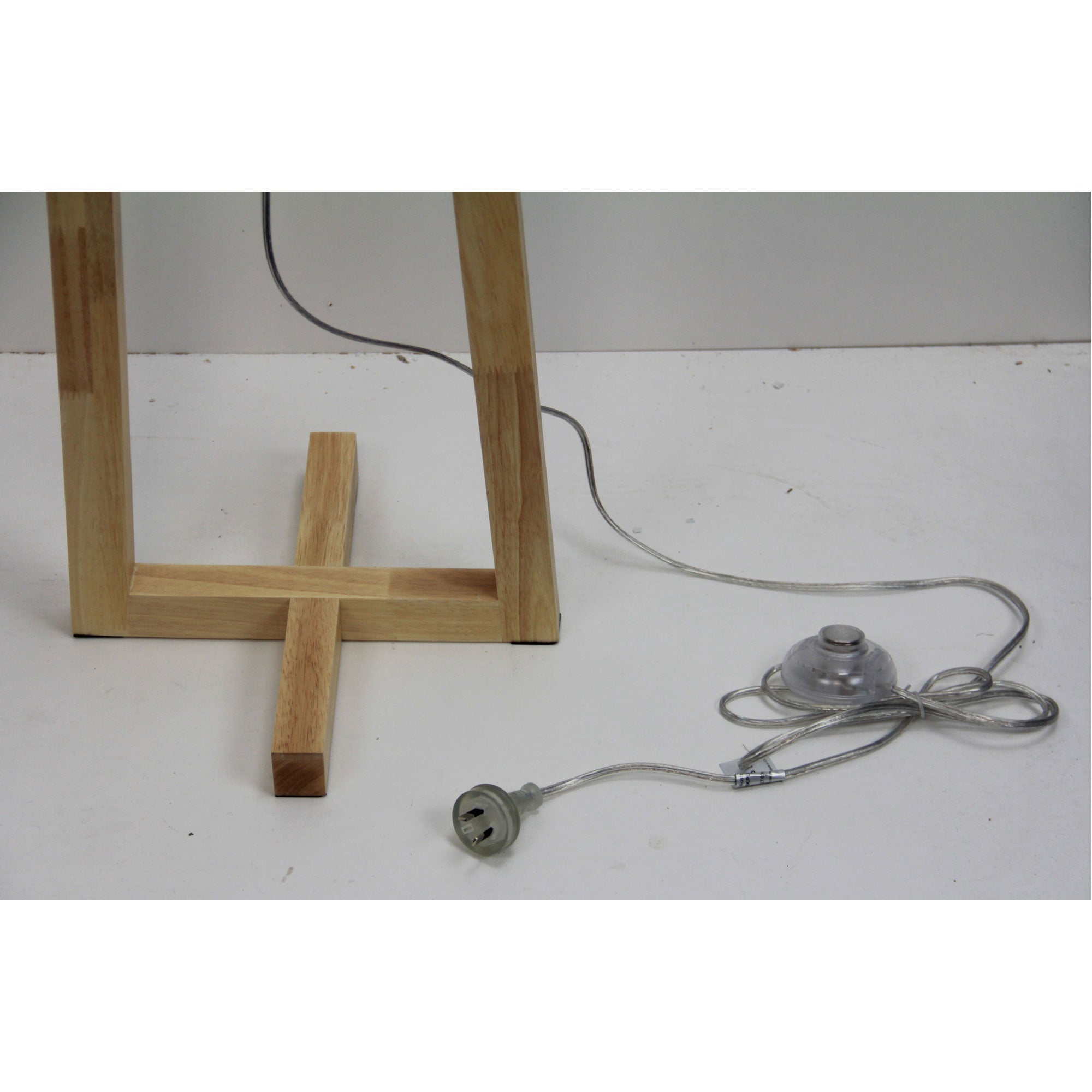 Edra Natural Timber & Black Cotton Scandi Floor Lamp