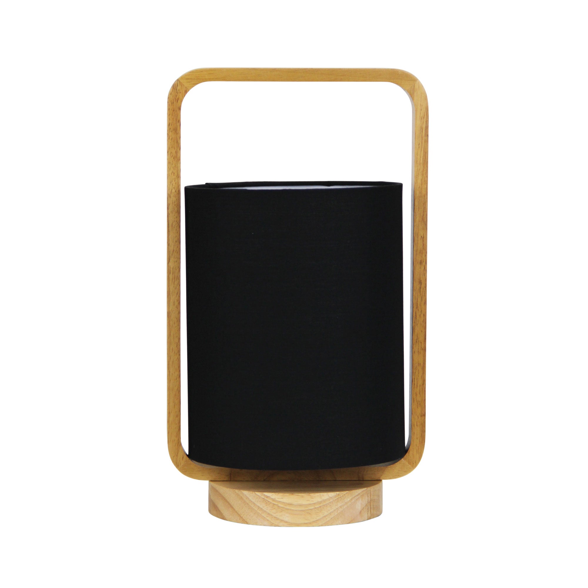 Lucia Natural Timber And Black Cotton Lamp