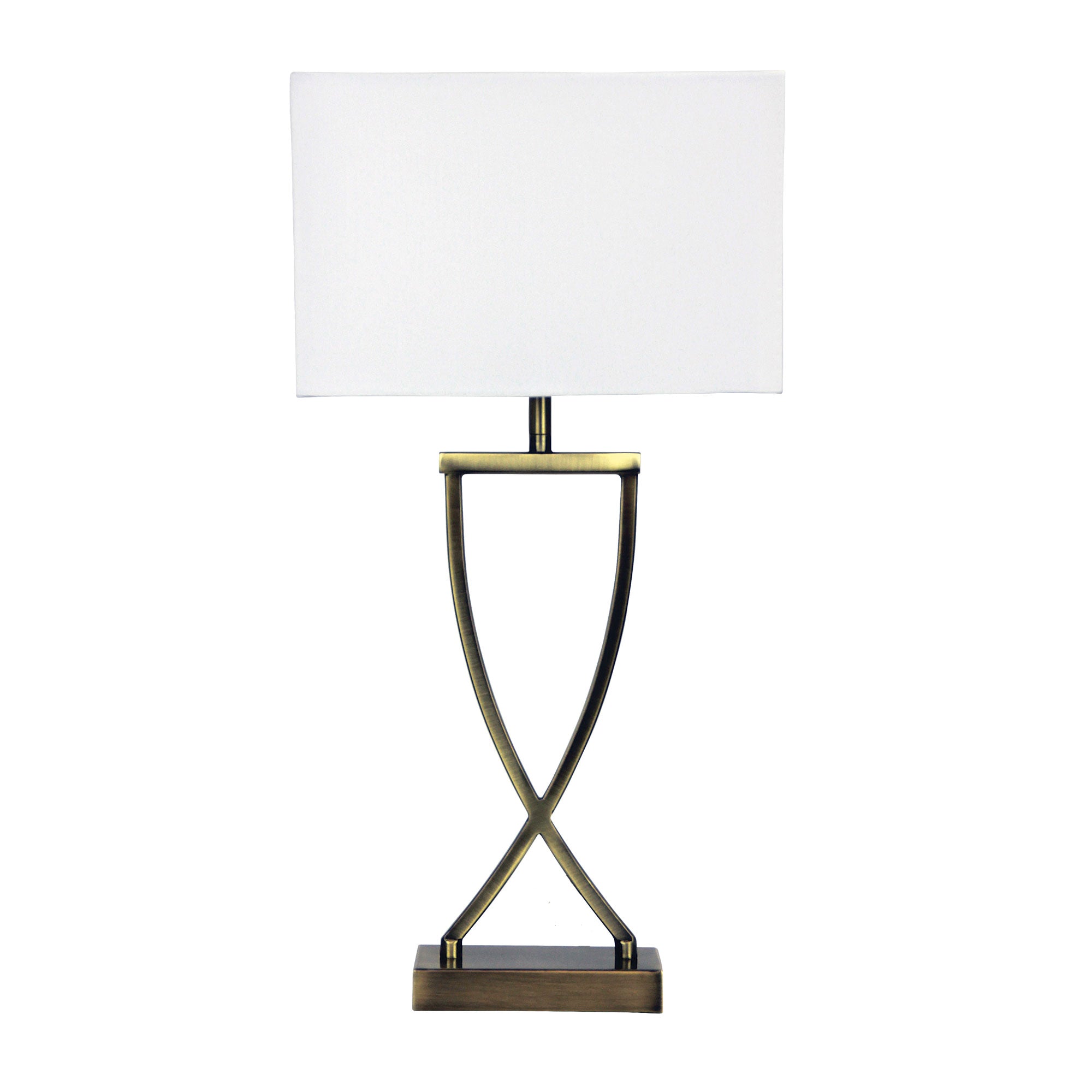 Chi Antique Brass Complete Bedside Lamp