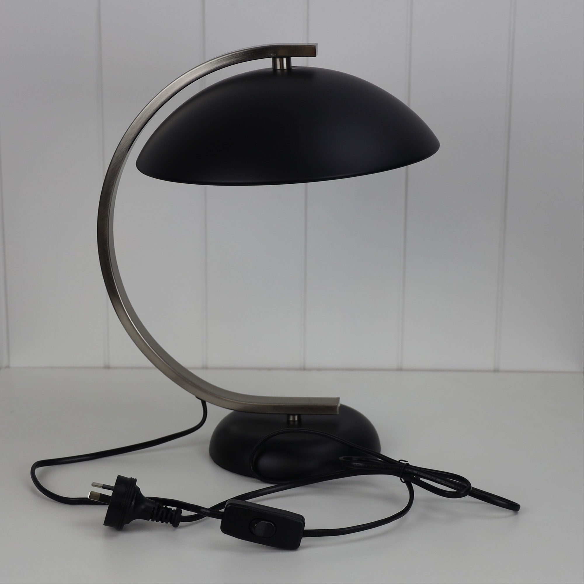 Deco Matt Black & Brushed Chrome Table Lamp
