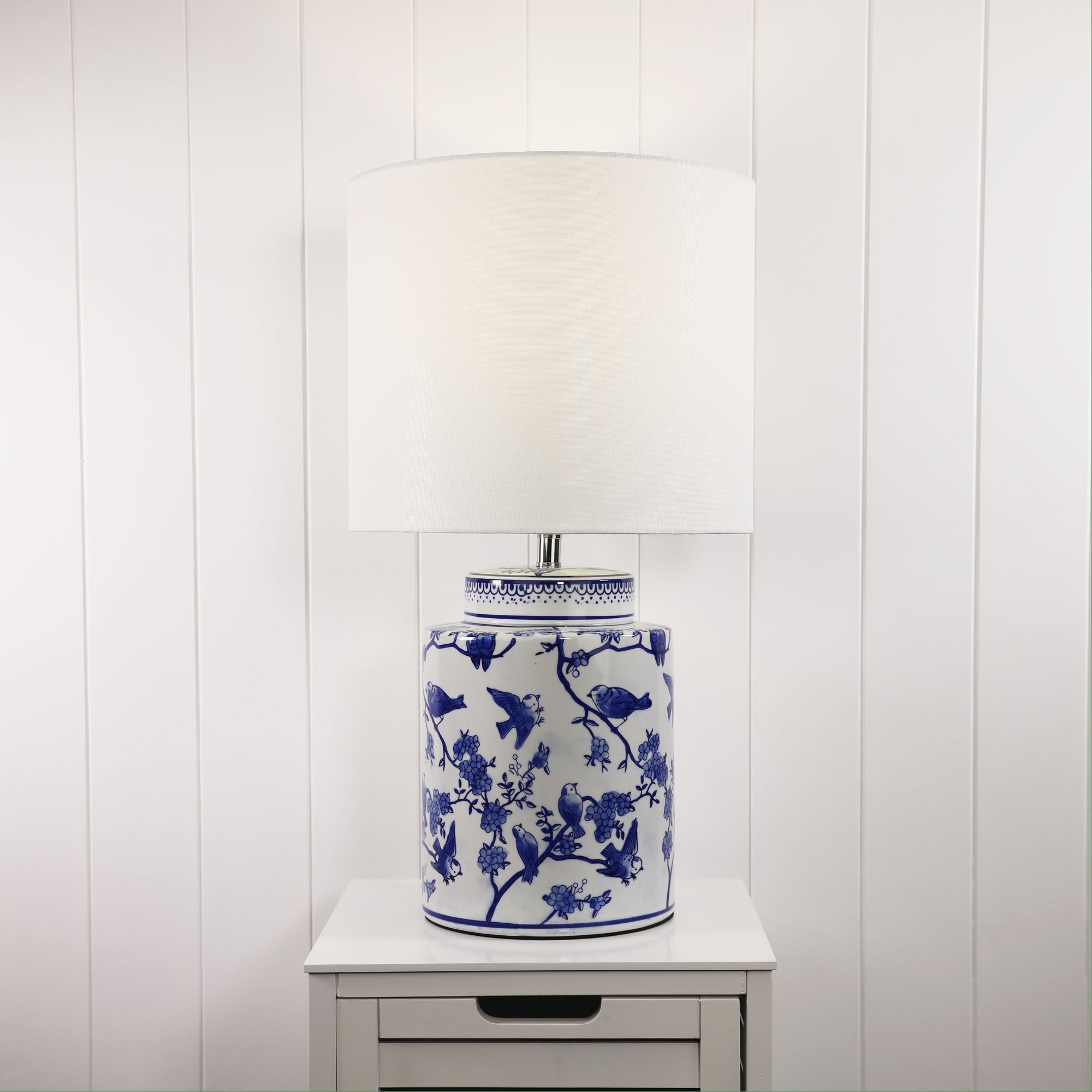 Ava Blue & White Ceramic Table Lamp