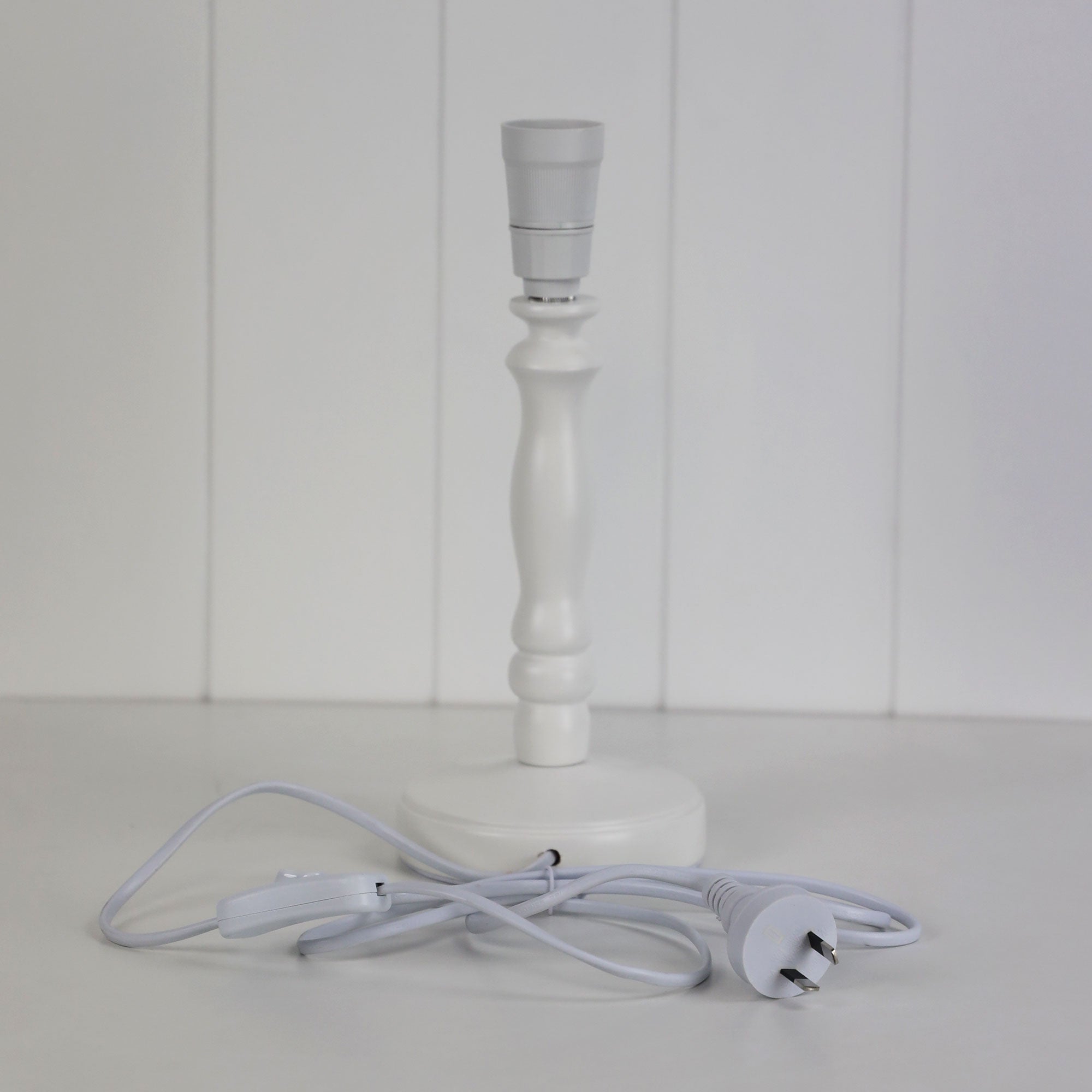 Rosalie.27 White Painted Timber Table Lamp Base