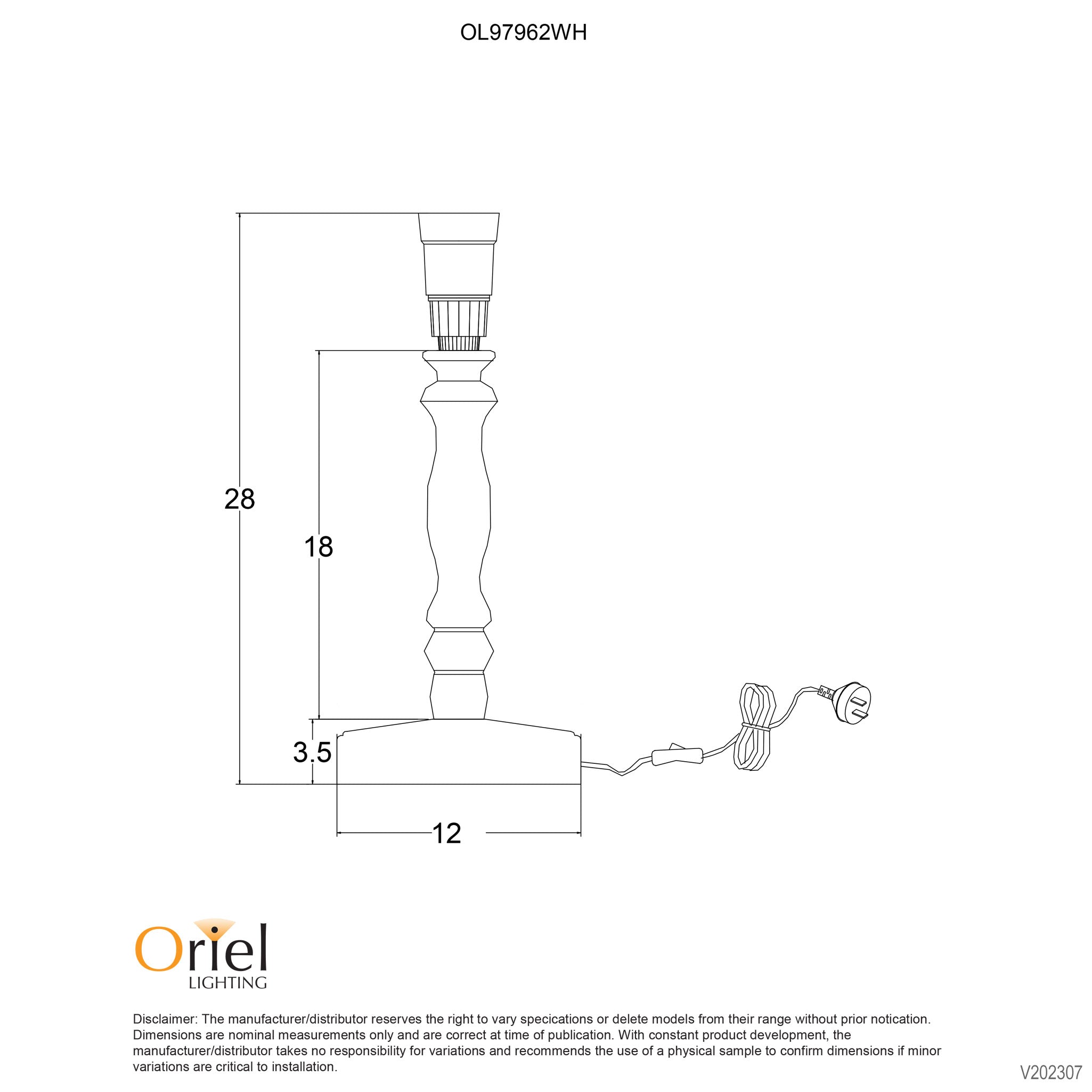 Rosalie.27 White Painted Timber Table Lamp Base