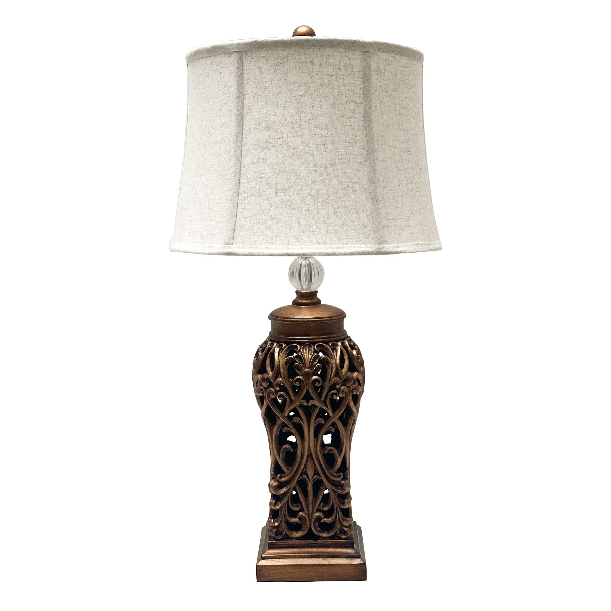 Dorne Antique Gold Table Lamp with Harp Shade Off White
