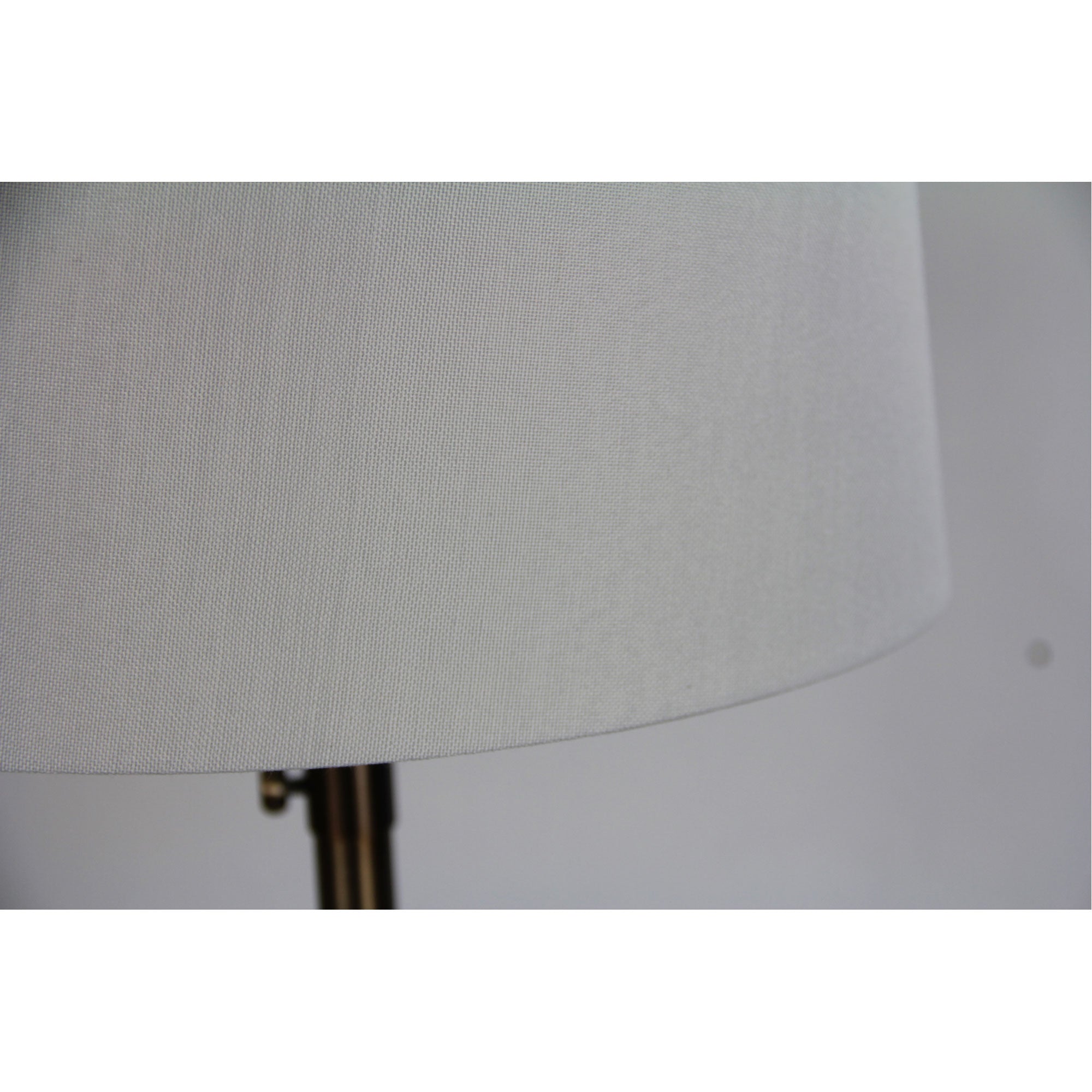 Umbria Antique Brass & White Linen Height Adjustable Scandi Table Lamp