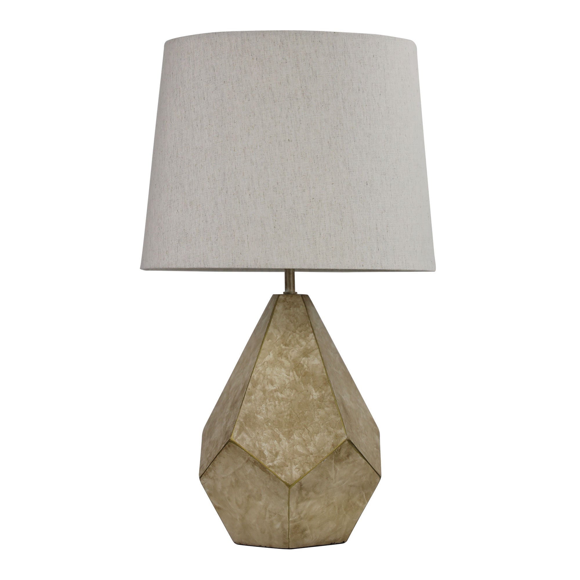 Leon Geometric Ivory And Gold Table Lamp