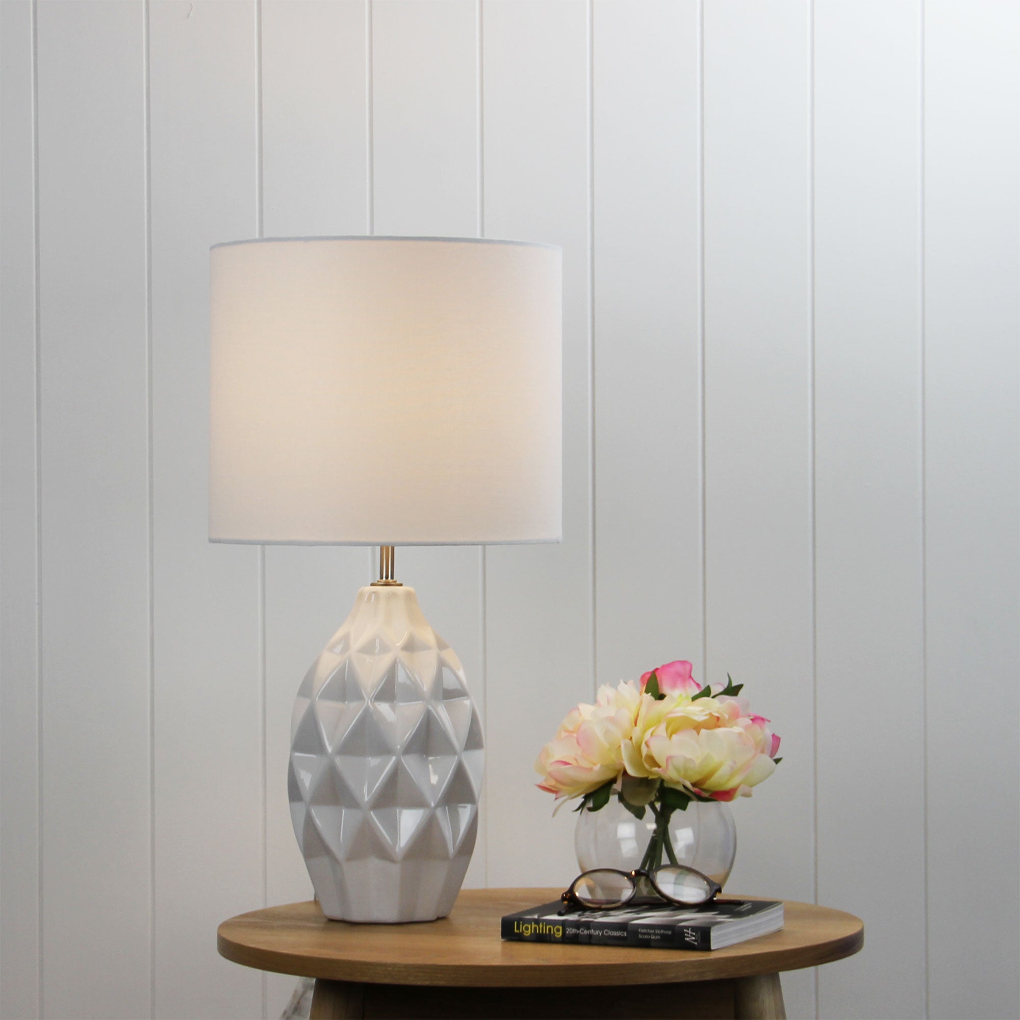 Jorn Ivory Ceramic & Ivory Linen Table Lamp