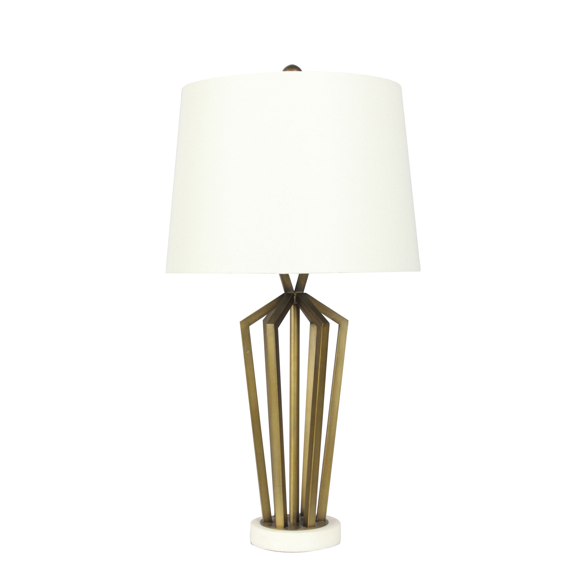 Romsey Geometric Metal Lamp With Harp Shade