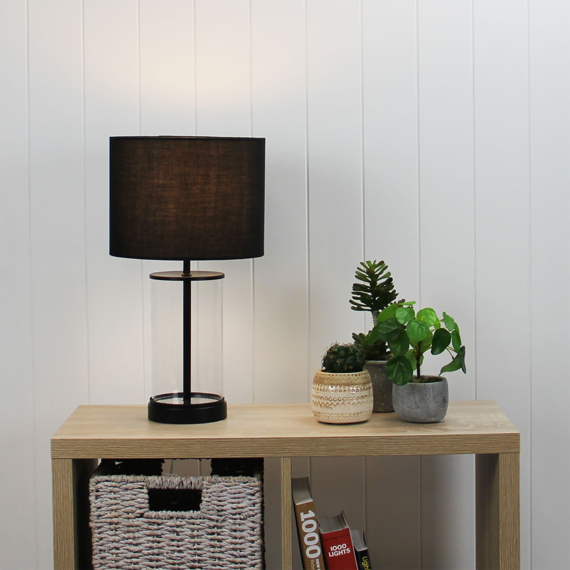 Britt Black & Clear Glass Table Lamp