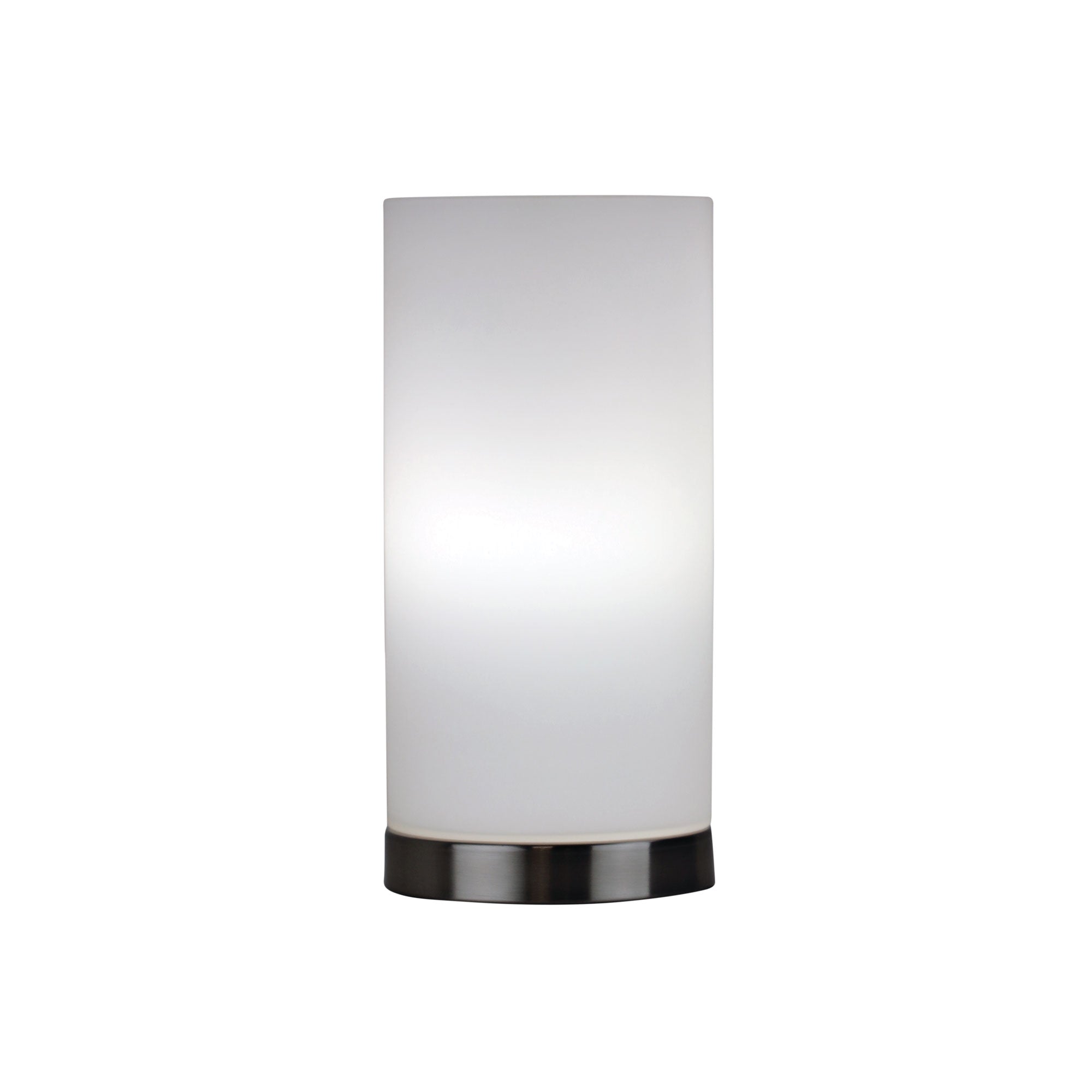 Pablo Brushed Chrome & Opal Glass On-Off Touch Lamp