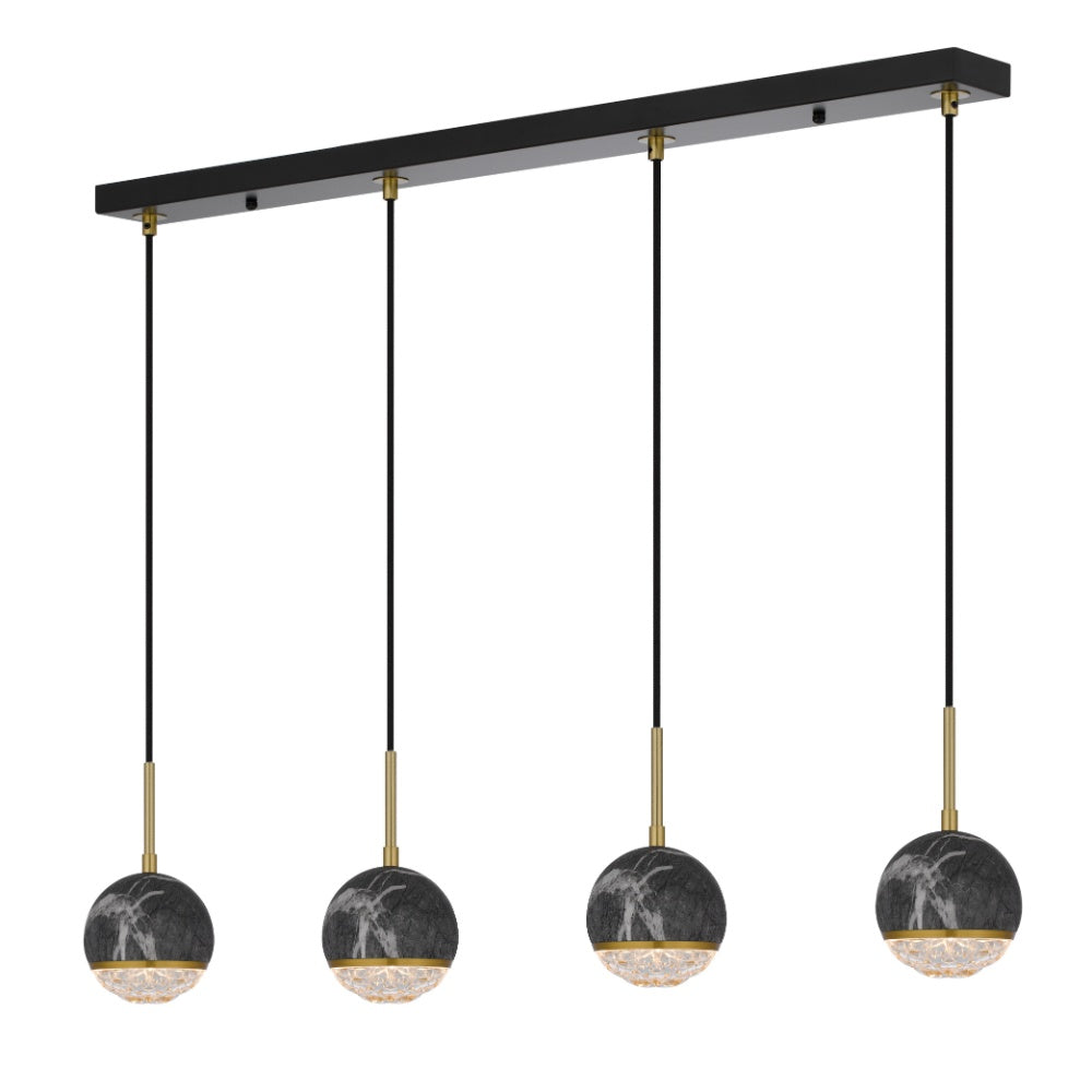 Oneta Black or White Marble Look 4 Light G9 Bar Pendant