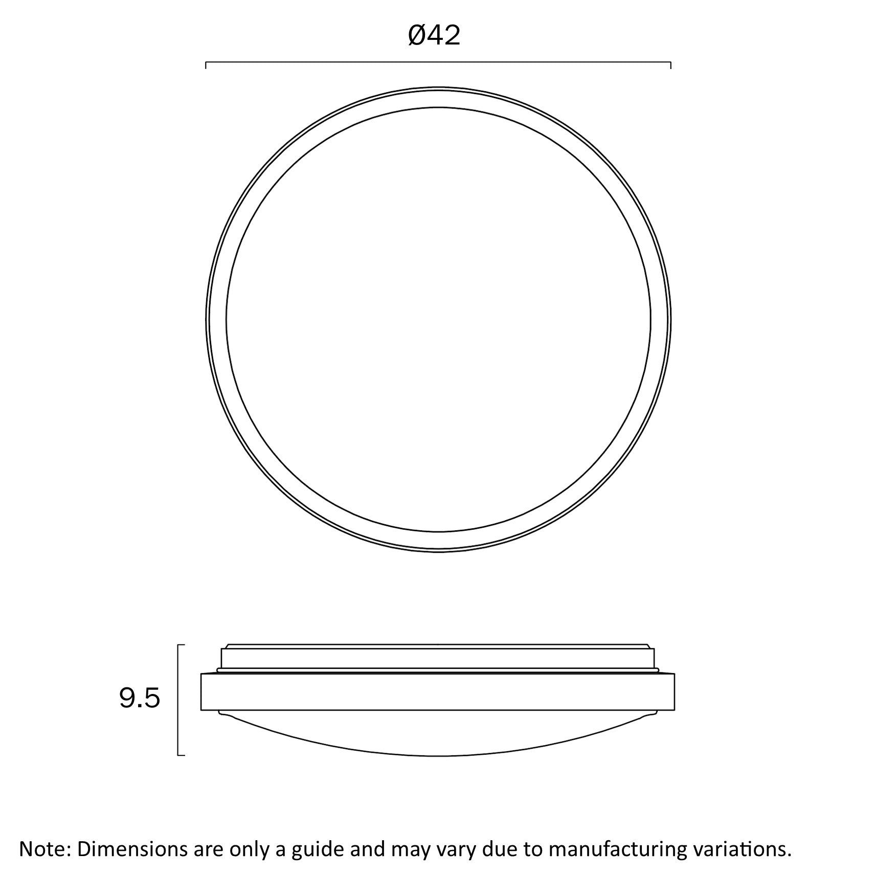Orlin Walnut & Black 24W CCT 40cm LED Oyster