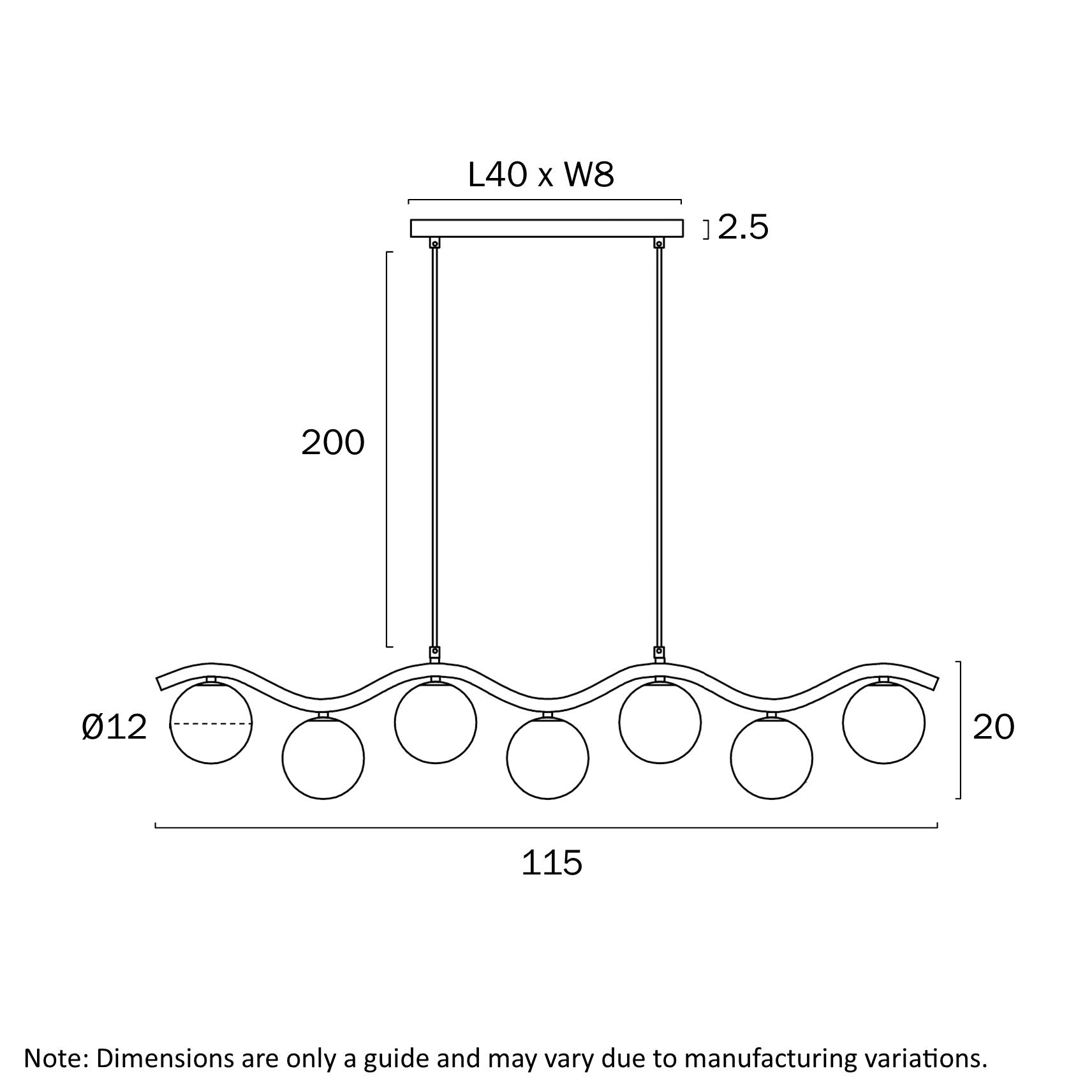 Orton Antique Gold G9 7 Light Pendant with a Choice of 6 Styles of Glass Shades