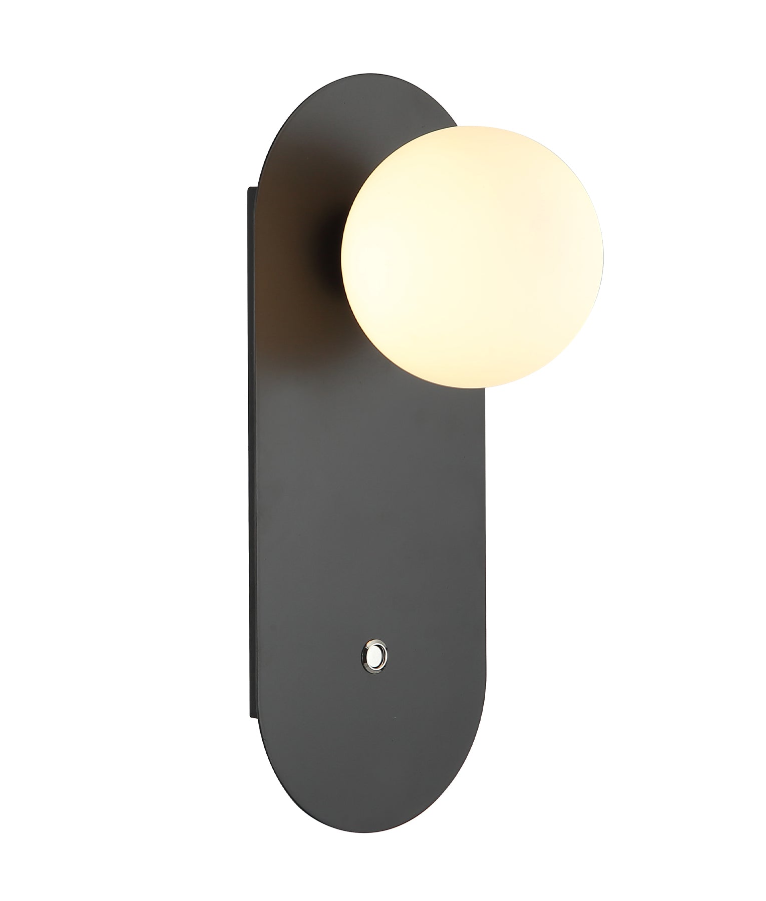 OVALIS: Interior Round Opal Diffuser Oblong Base with Switch Wall Lights