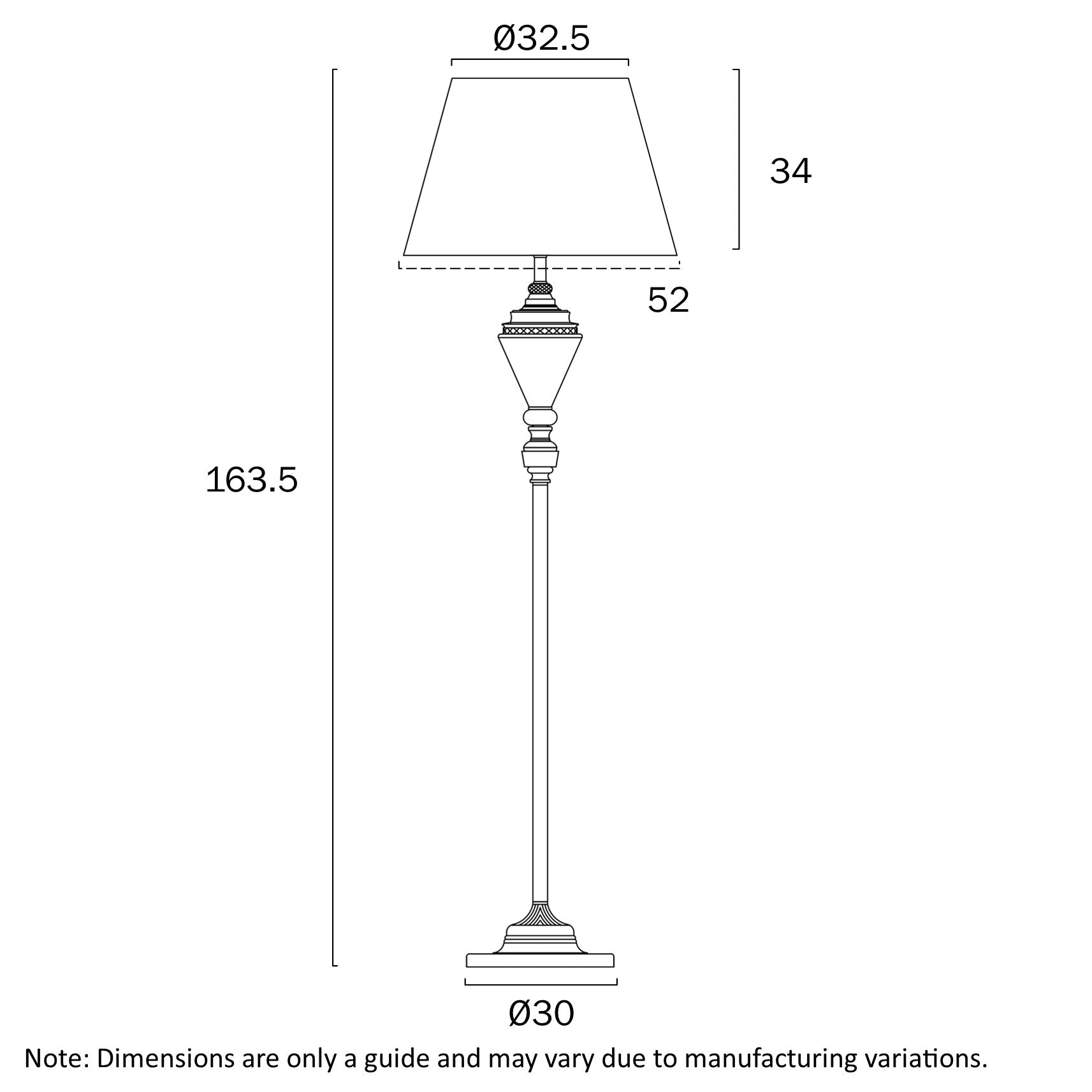 Oxford Antique Brass, Green & Clear Glass Floor Lamp with Gold Shade