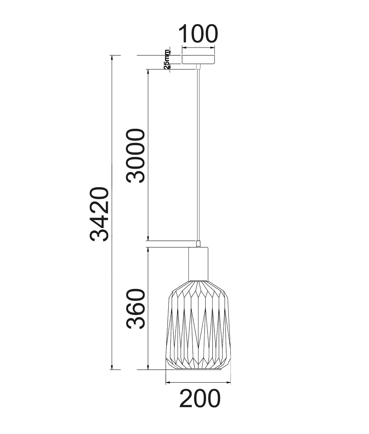 Papel: Interior Pleated Opal Opaque / Translucent Jar Glass Pendant Lights