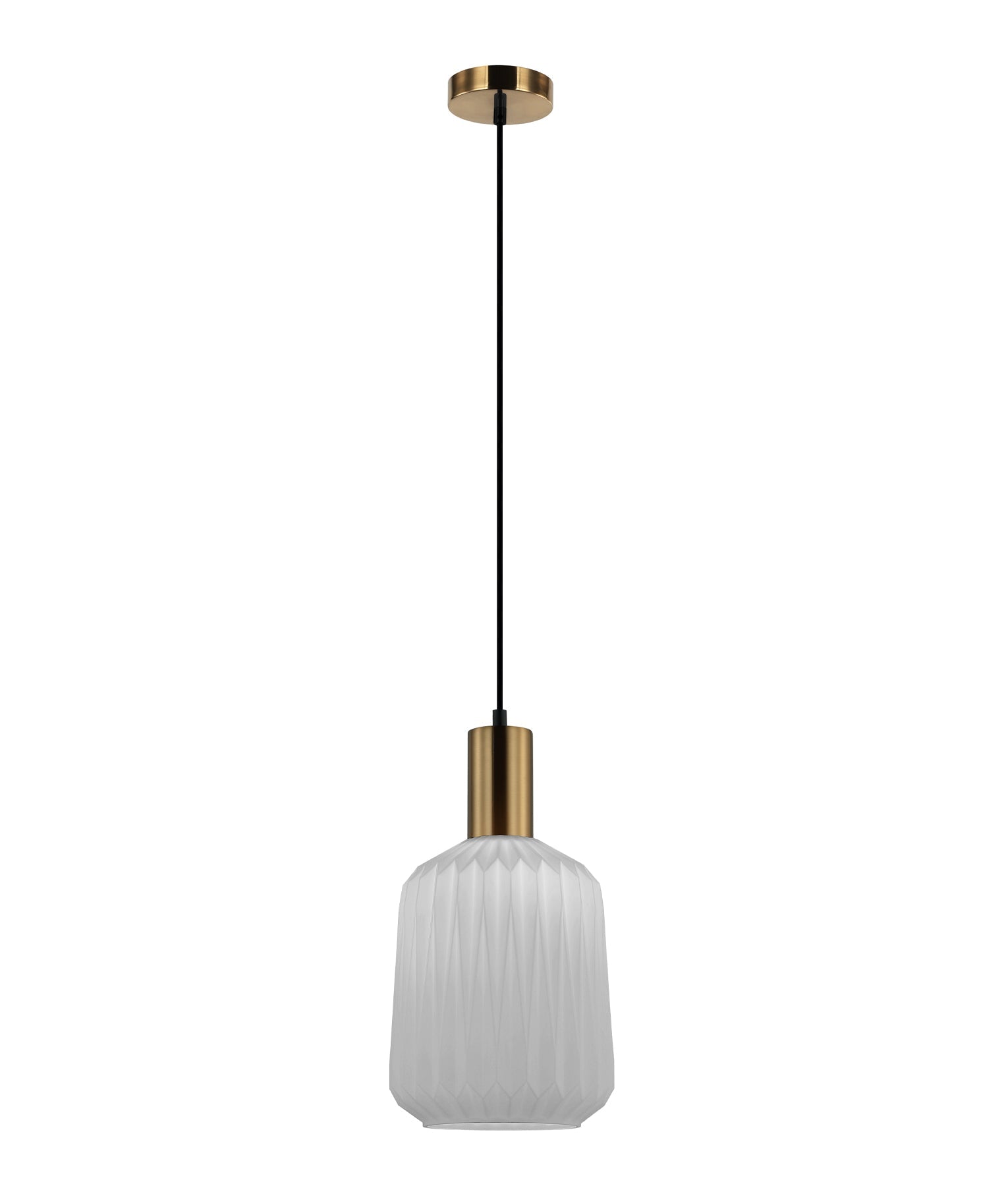 Papel: Interior Pleated Opal Opaque / Translucent Jar Glass Pendant Lights