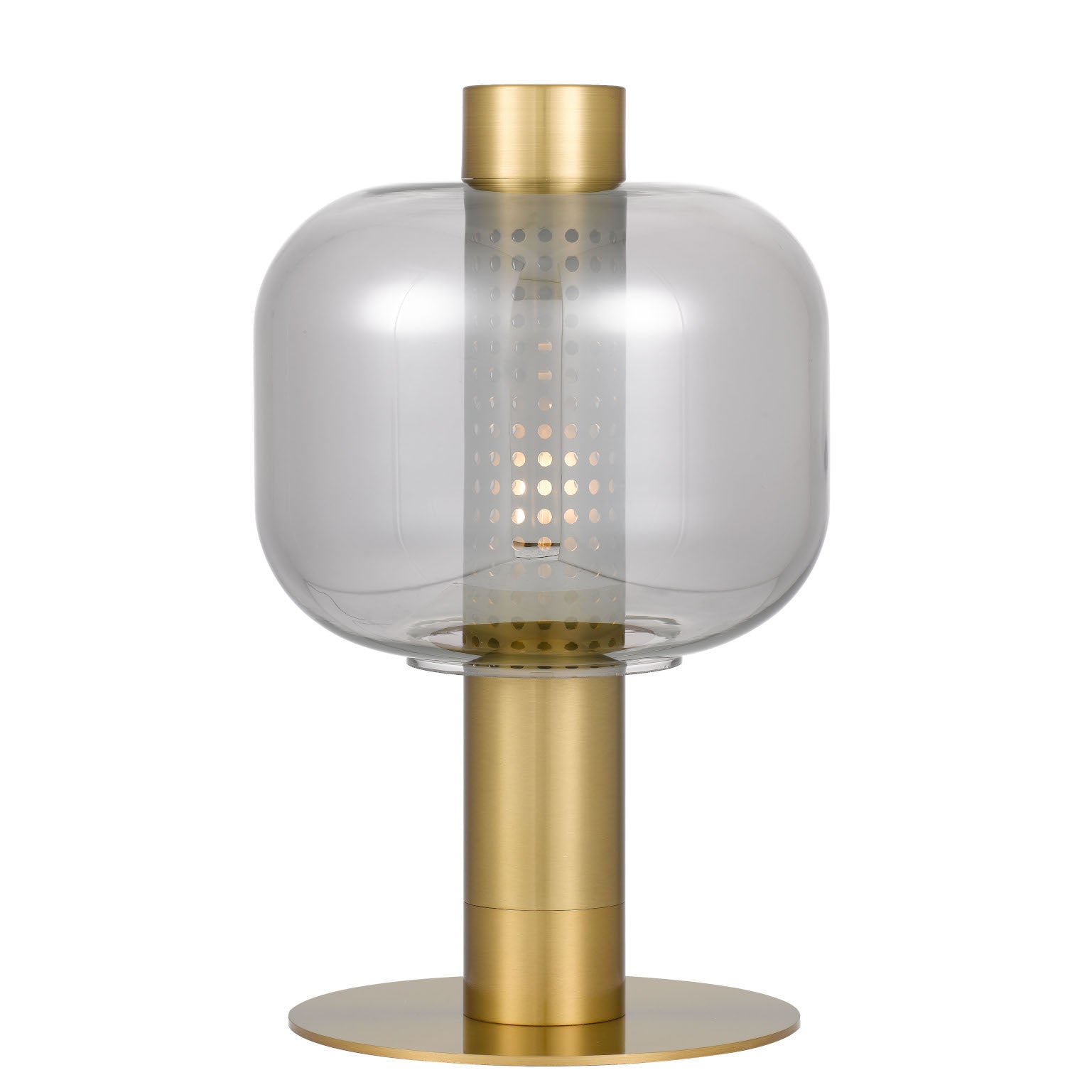 Parola Nickel/Clear or Gold/Smoke Table Lamp