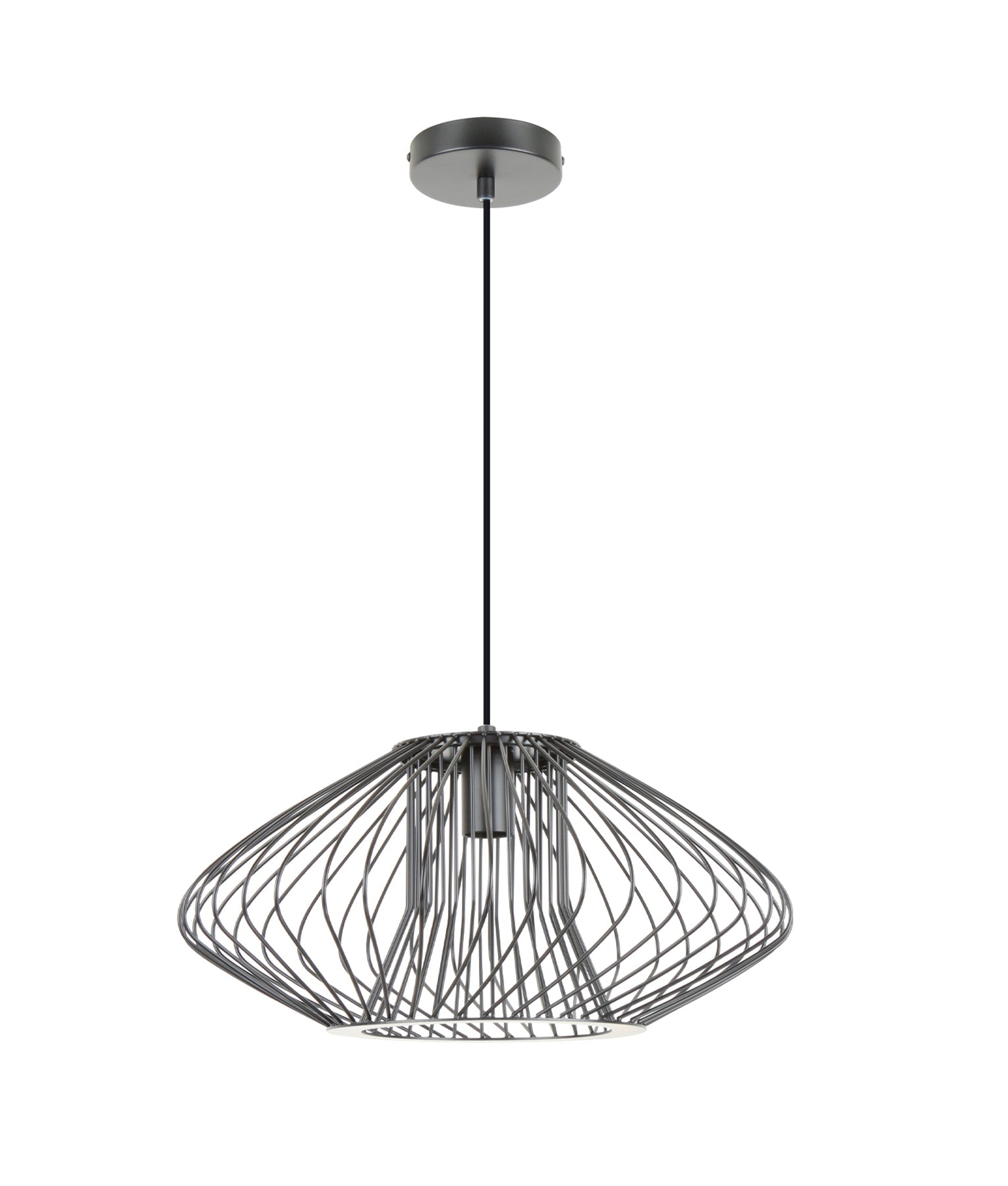 Parrilla: Interior Oval Cage Iron Pendant Lights