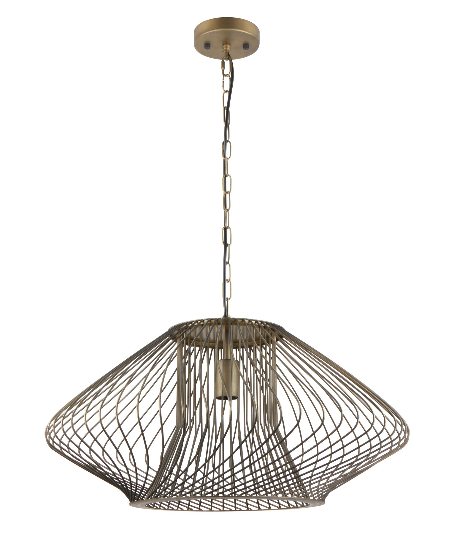 Parrilla: Interior Oval Cage Iron Pendant Lights