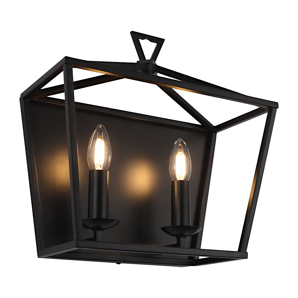 Perigan 2 Light Wall Light Black