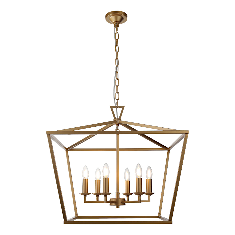 Perigan 6 Light Pendant Matt Gold