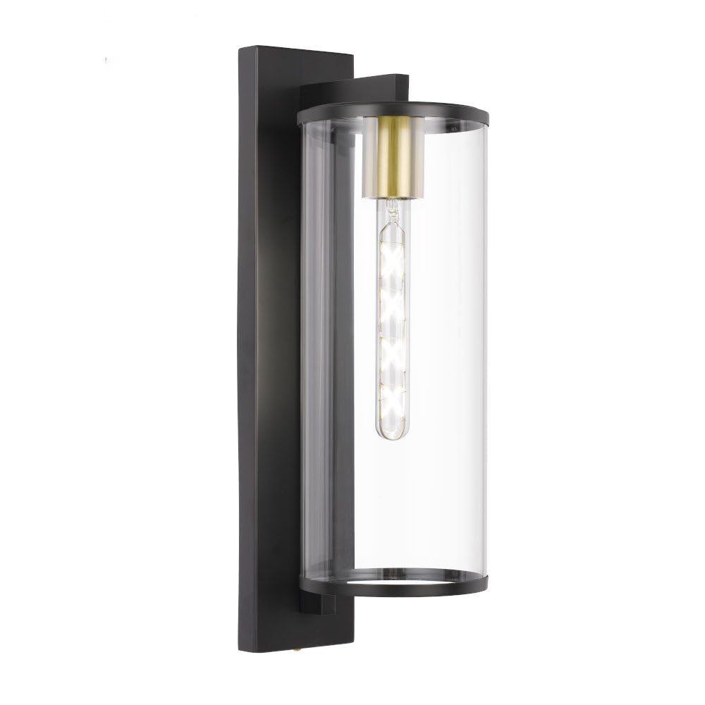 Perova 50 Brass or Black with Clear Glass IP43 Exterior Wall Light
