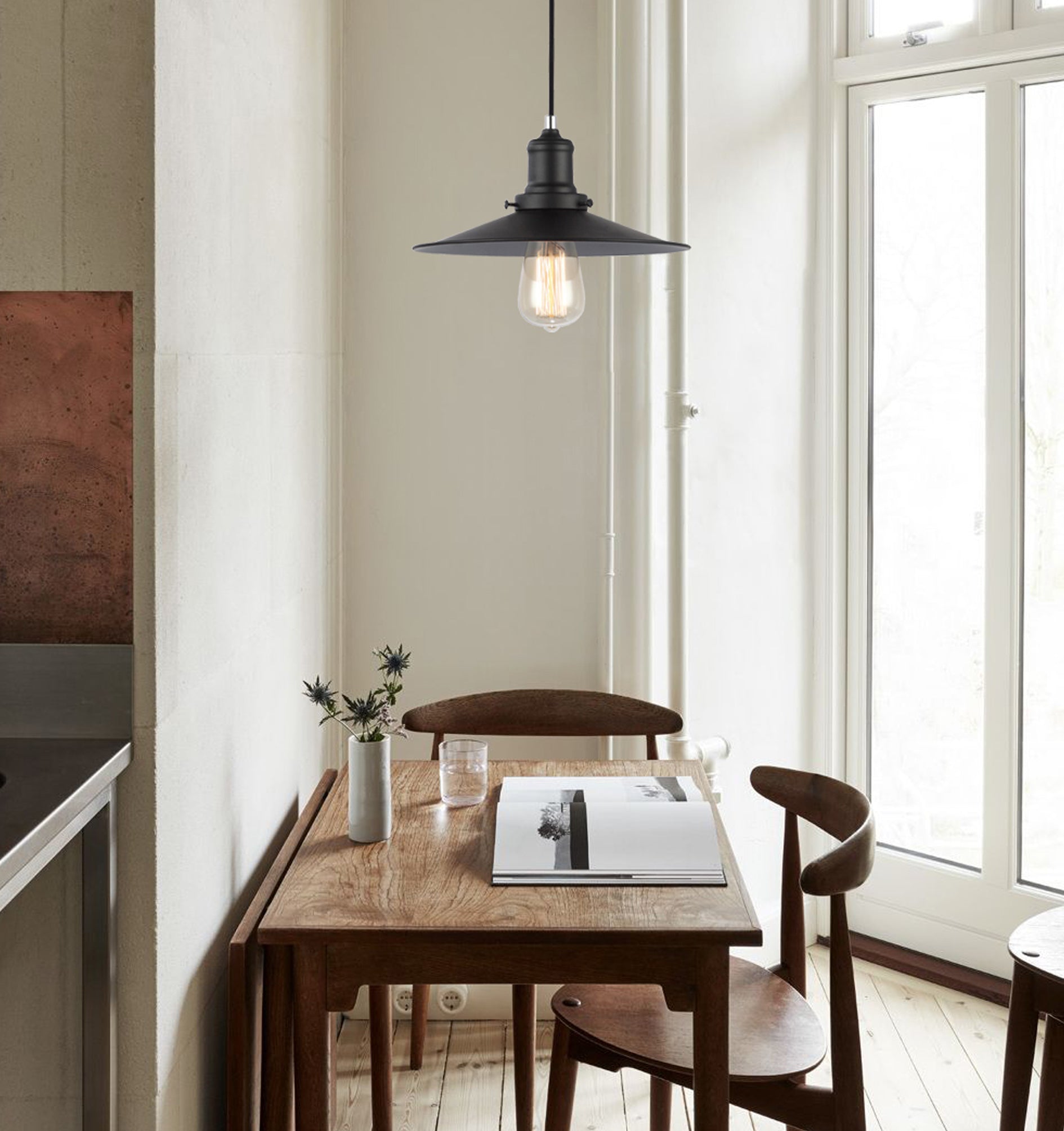 PIATTO: Industrial Black Coolie Pendant Lights