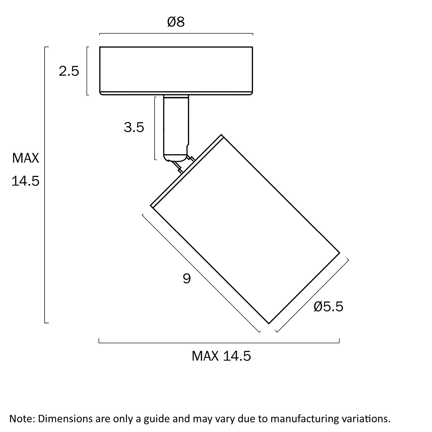Picard Black or White GU10 1 Light Spotlight