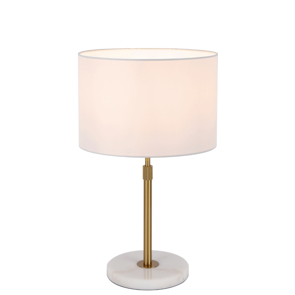 Placin Bronze/Ivory/White Marble or Antique Gold/Ivory/White Marble Adjustable Table Lamp