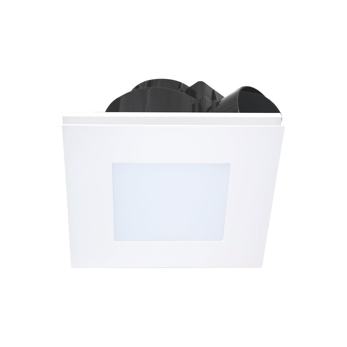 AIRBUS 200 - Premium Quality AC Side Ducted Exhaust Fan -10w Tri Colour LED Panel -White, square, low sheen, rotational fascia