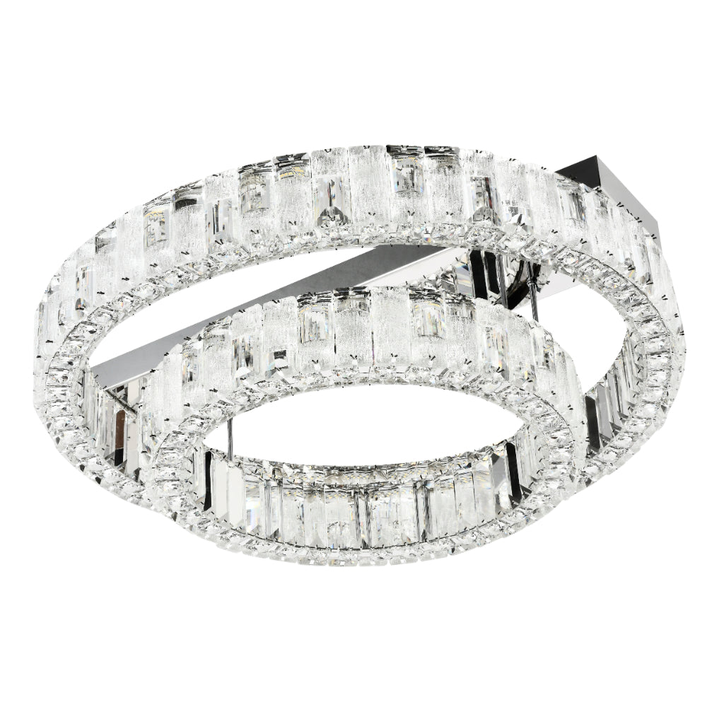 Rias 2 Ring Gold or Chrome 70W CCT 60cm Close to Ceiling with Remote