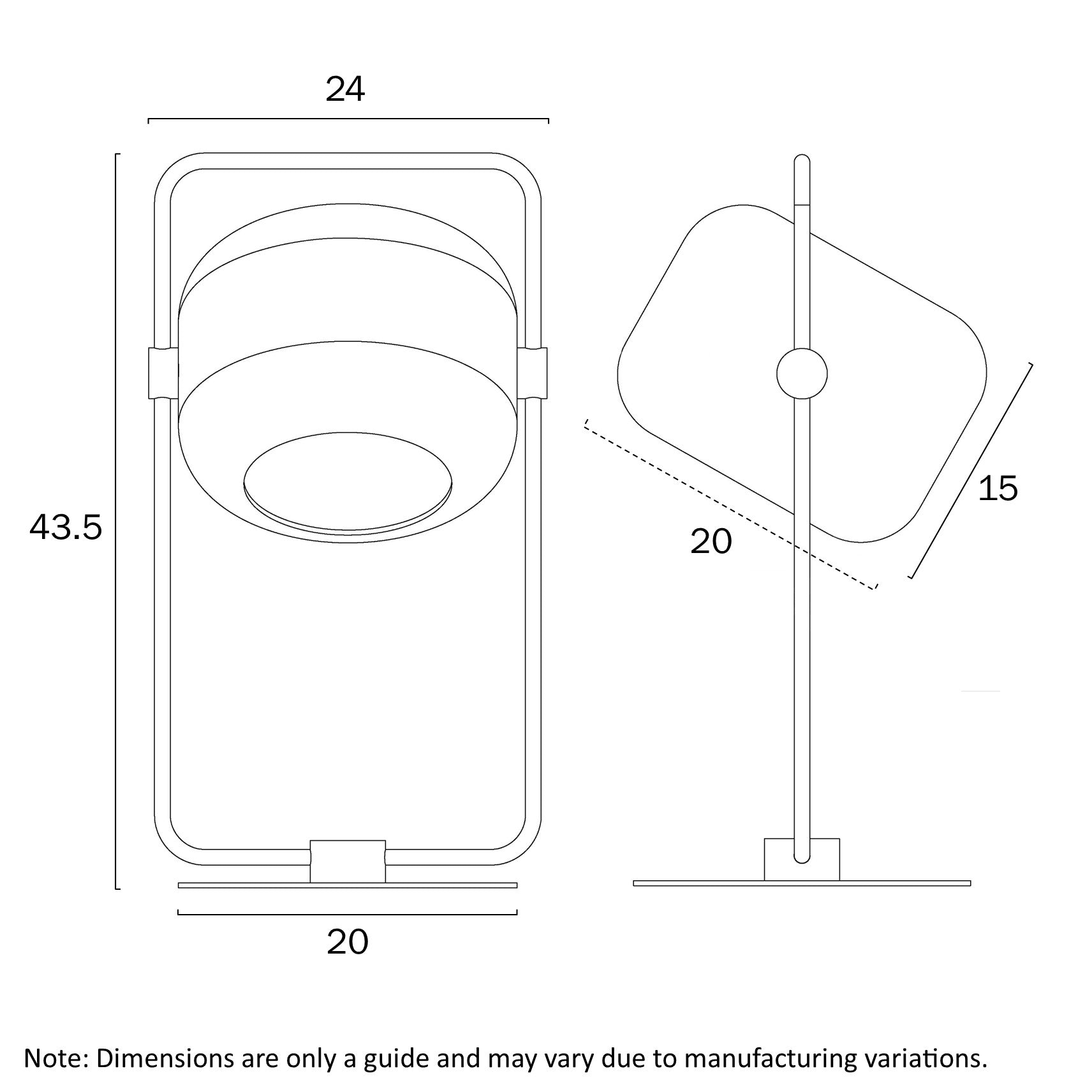 Rocha Black/Smoke, Black/Opal or Gold/Opal Table Lamp