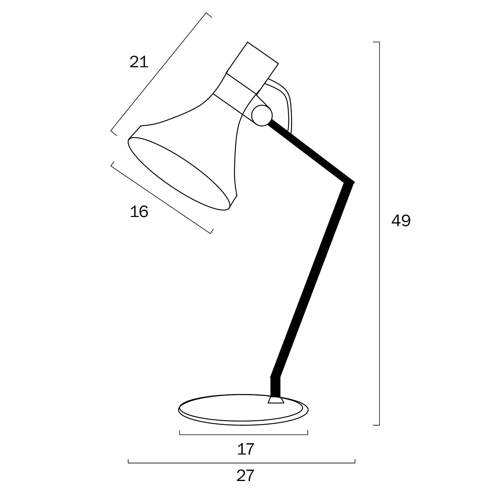 Roma Black & Brass E27 Table Lamp