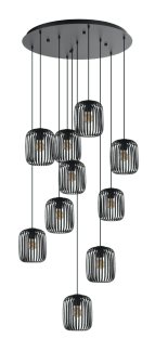 Romazzina Black 10 Light E27 Pendant