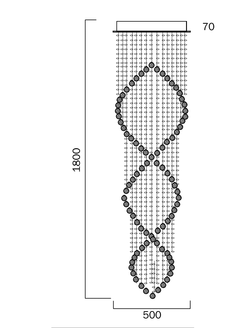 Savina Chrome & Crystal 5 Light GU10 1800mm Pendant