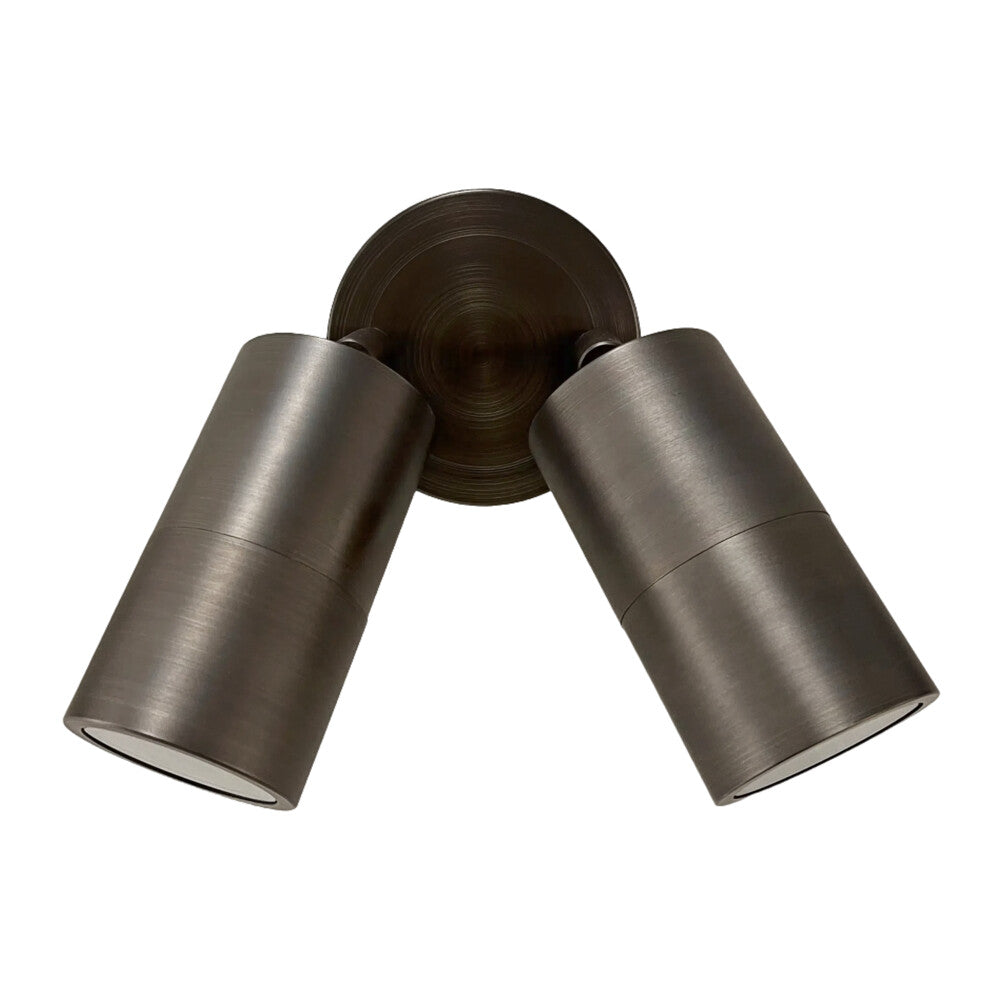 Bondi DZINE LED Adjustable Twin Wall Light IP65 Antique Brass 2X4W 3/4/6K GU10