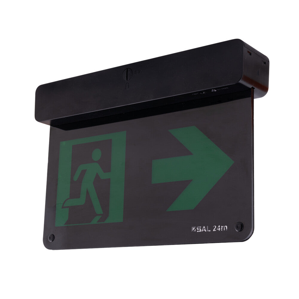 Emergency Exit Emergency Exit 24Mtr 2.8W Black Surface Or Wall Mounting