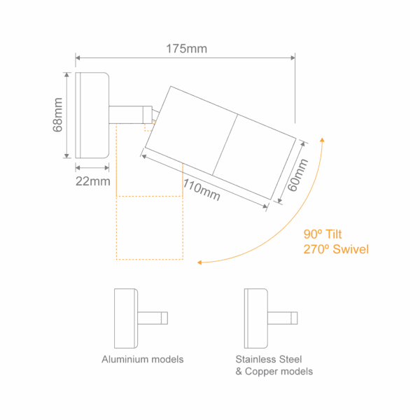 Shadow 1LT Adjustable 240V GU10 TRIO