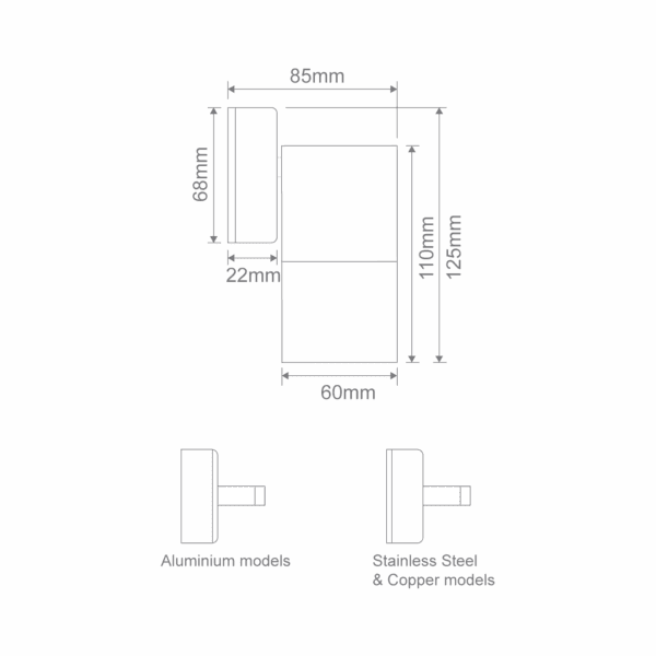 Shadow 1LT Wall Bracket 240V GU10 TRIO