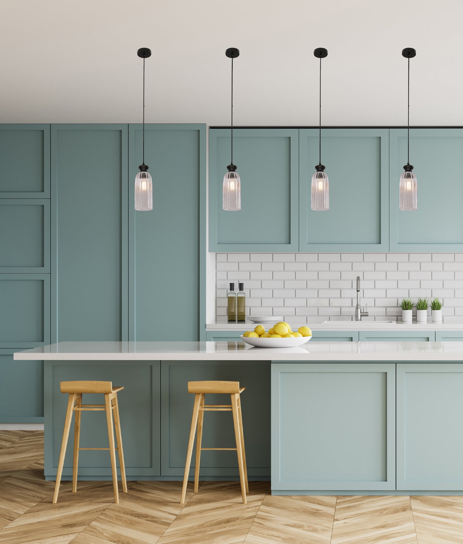 Sino: Interior Ellipse Clear Glass Shade Pendant Lights