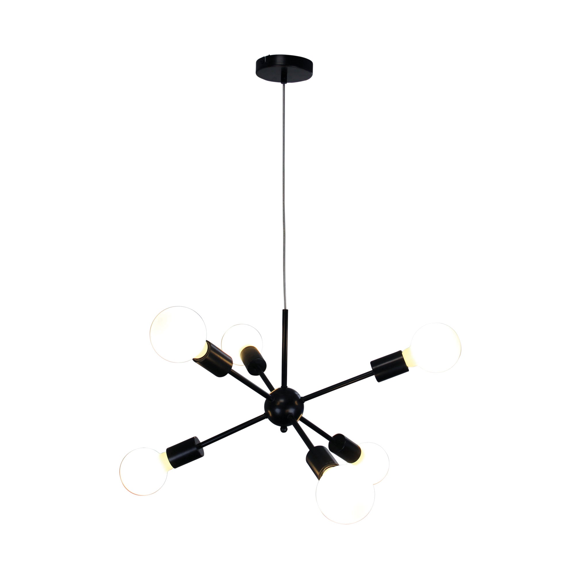 Sputnik.6 Black 6 Light Groovy Satellite Pendant
