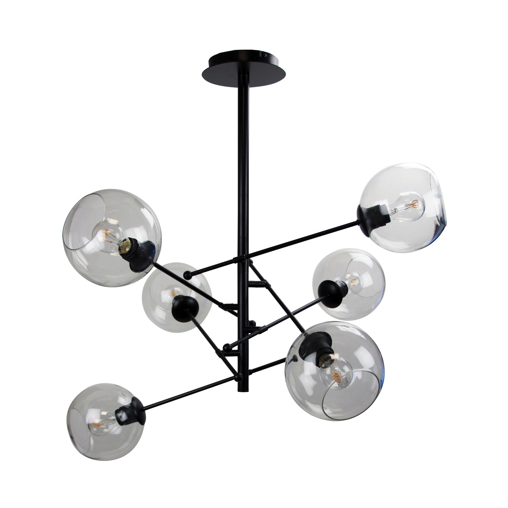 Ripley 6 6-Light Satellite Pendant Black