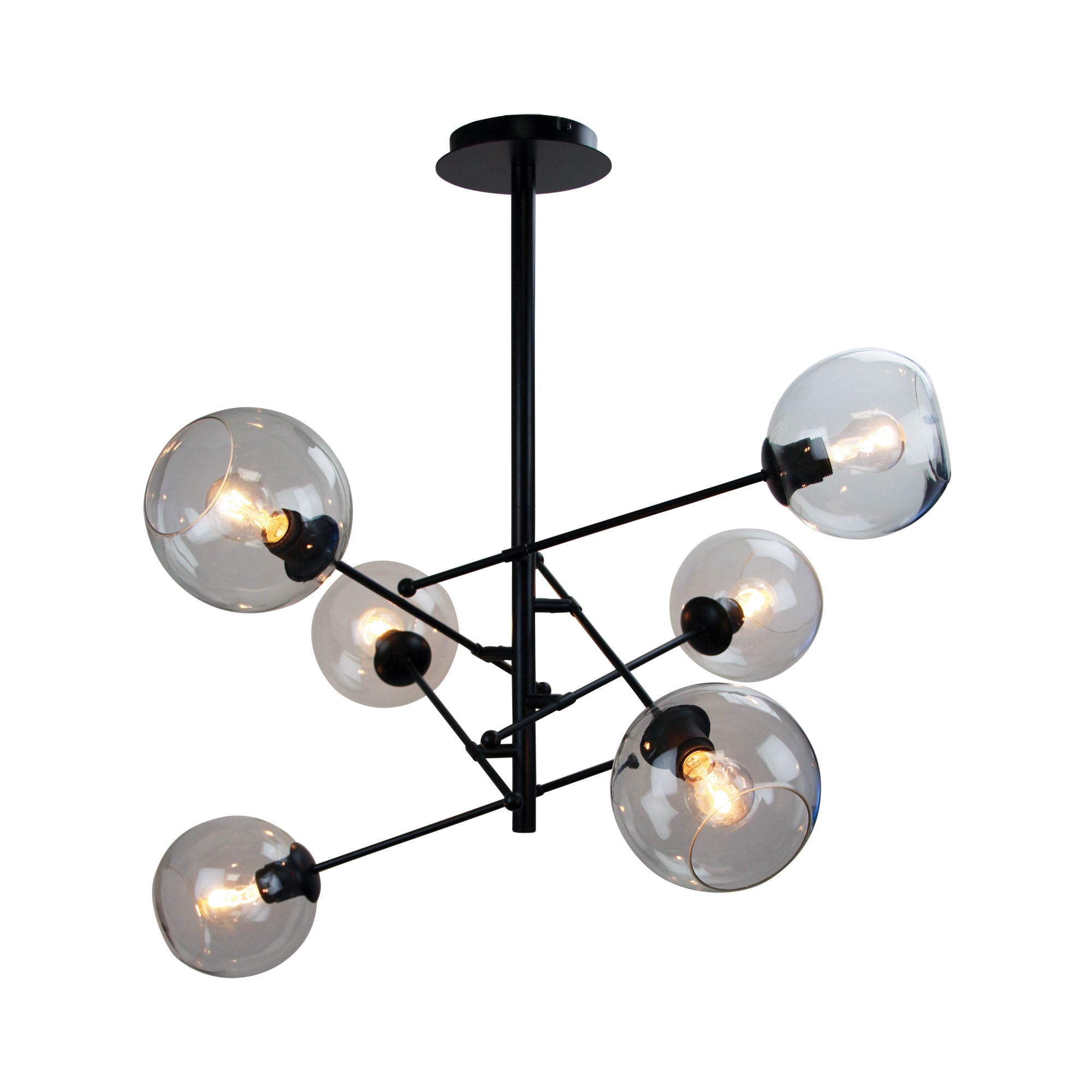 Ripley.6 Black 6 Light E27 Satellite Pendant