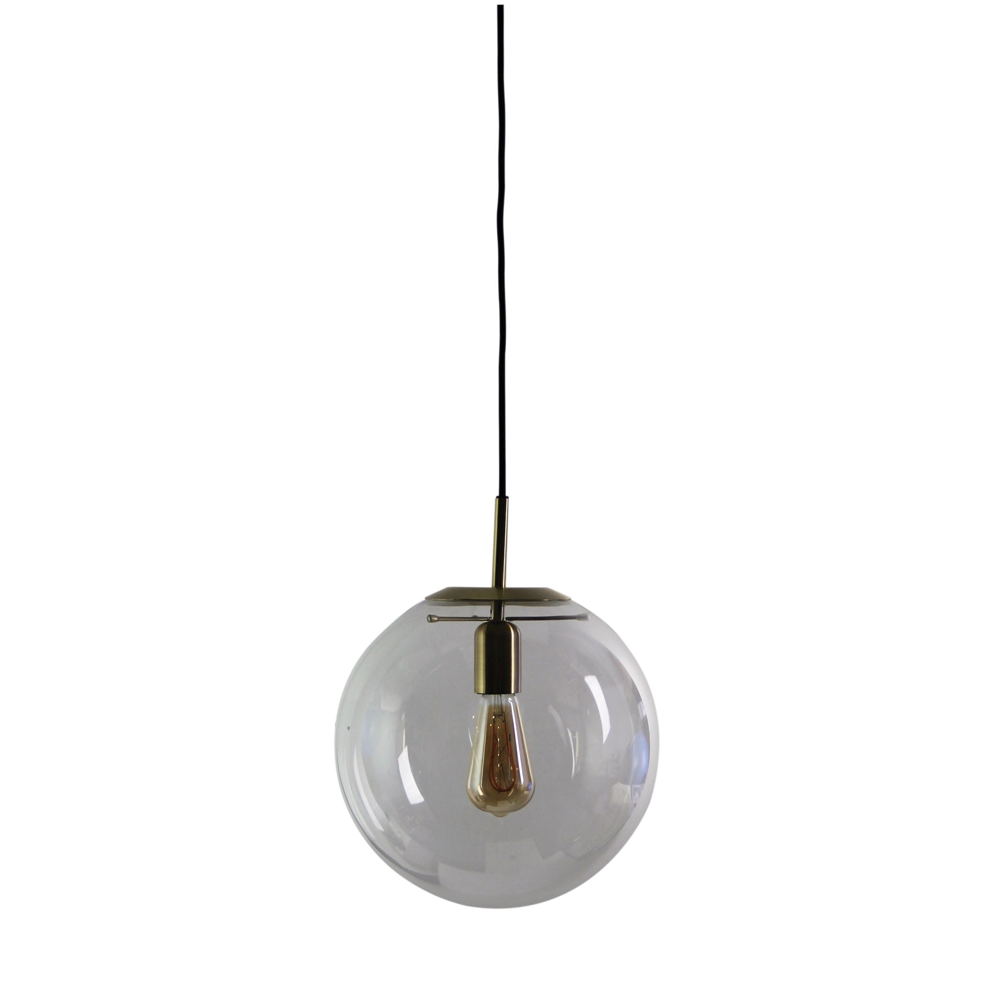 Newton 30 Brushed Brass And Clear Glass Pendant