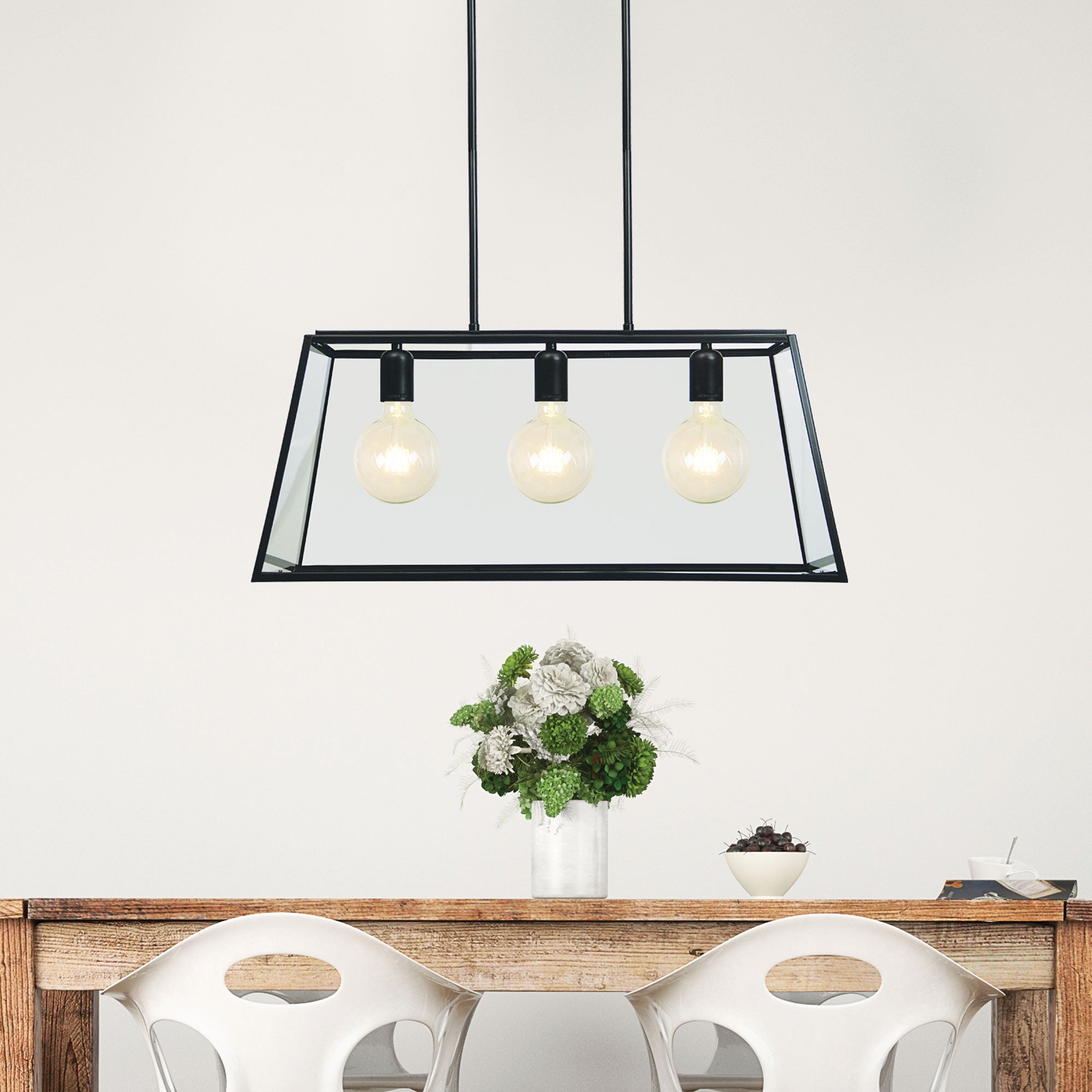 Eaton.70 Black 3 Light E27 Urban Retro Pendant