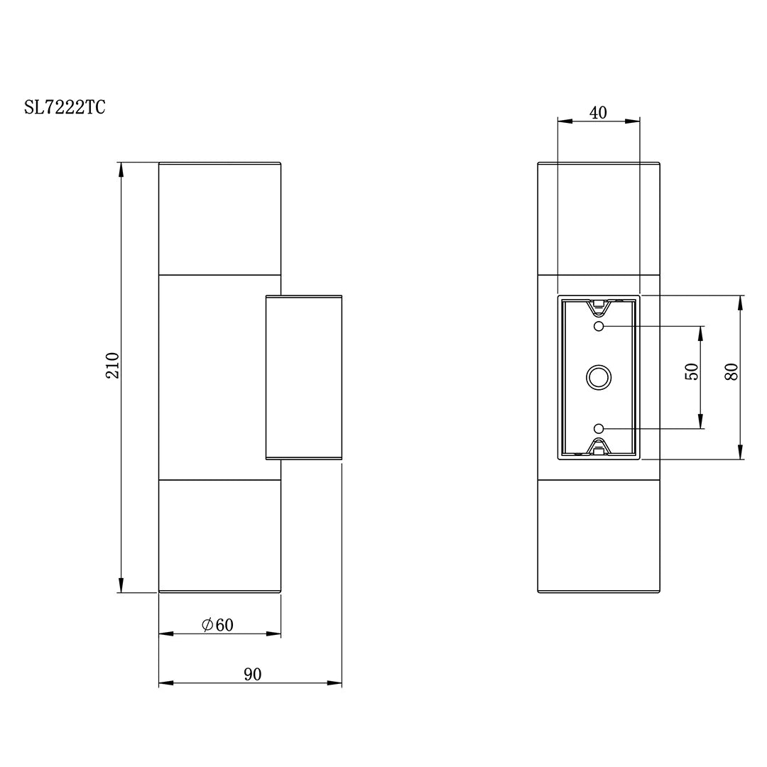 New Bondi Aluminium Stainless 2x4W GU10 3CCT IP65 Up/Down Wall Light