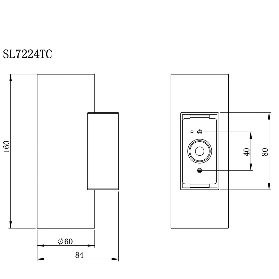 New Bondi II White 2 X 5W 3CCT IP65 Up/Down Wall Light