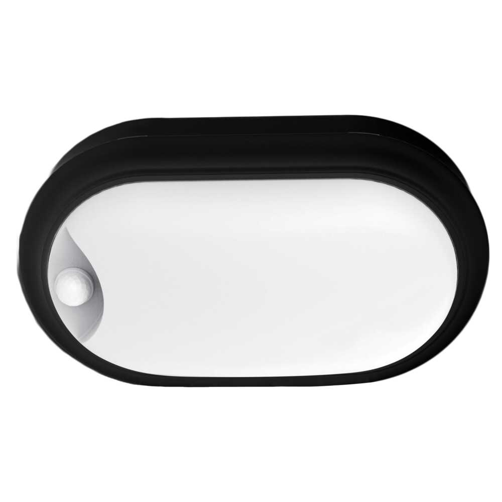 Bunker Black 15W 3CCT IP54 Oval With Sensor