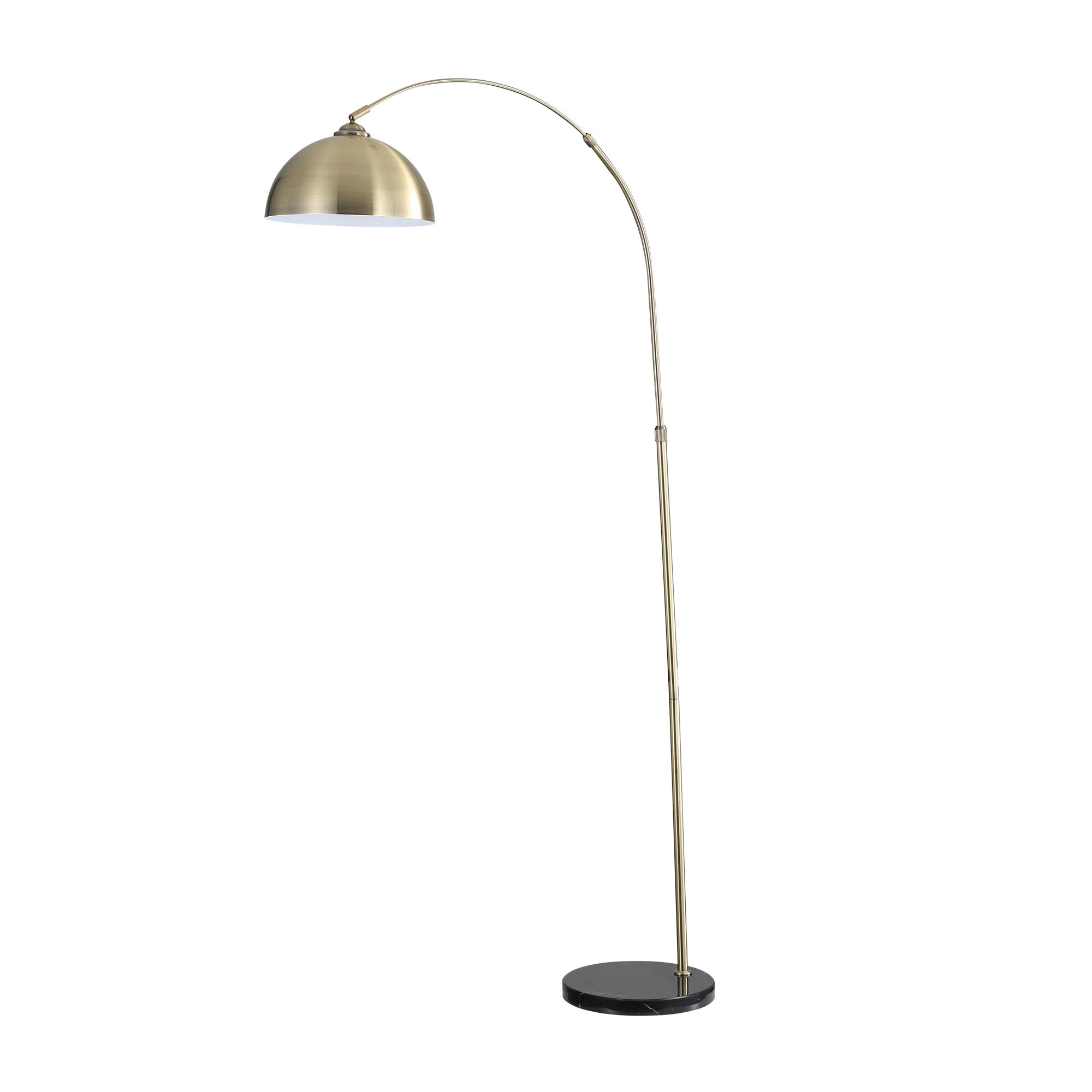 Marmo Antique Brass Arc Floor Lamp with Marble Base